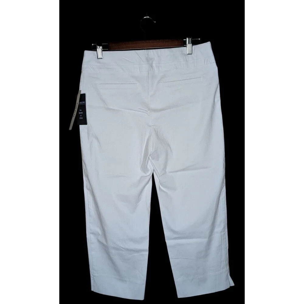 NWT Zac & Rachel Slim Crop Optic White Women's Size 6 Capris - Picture 2 of 6